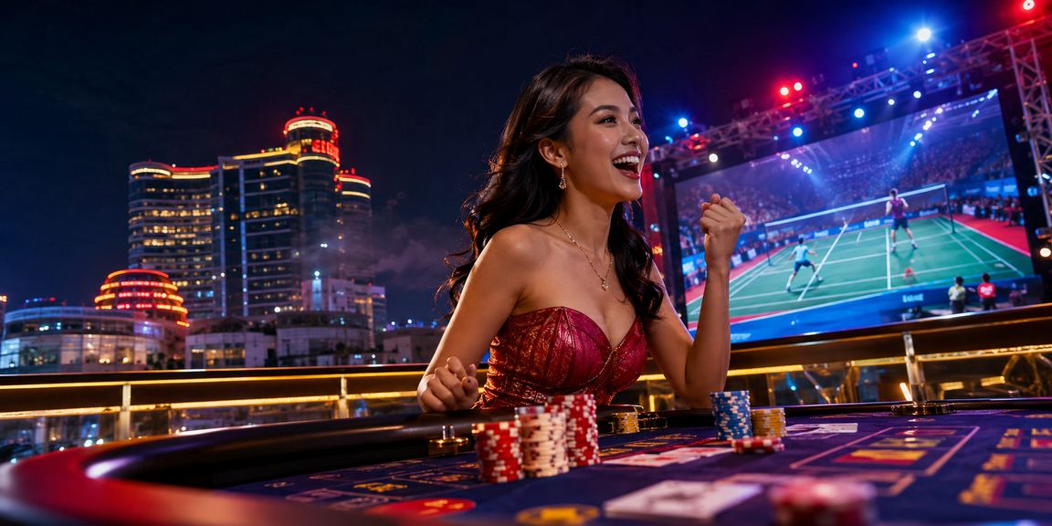 Suasana permainan baccarat kasino langsung bergaya mewah yang kini boleh dinikmati di mama4d dari mana-mana